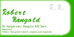 robert mangold business card